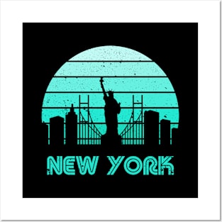 Retro Sunset New York Posters and Art